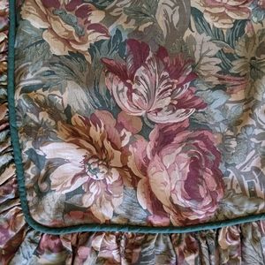 Vtg Floral Ruffled Euro Pillow Shams